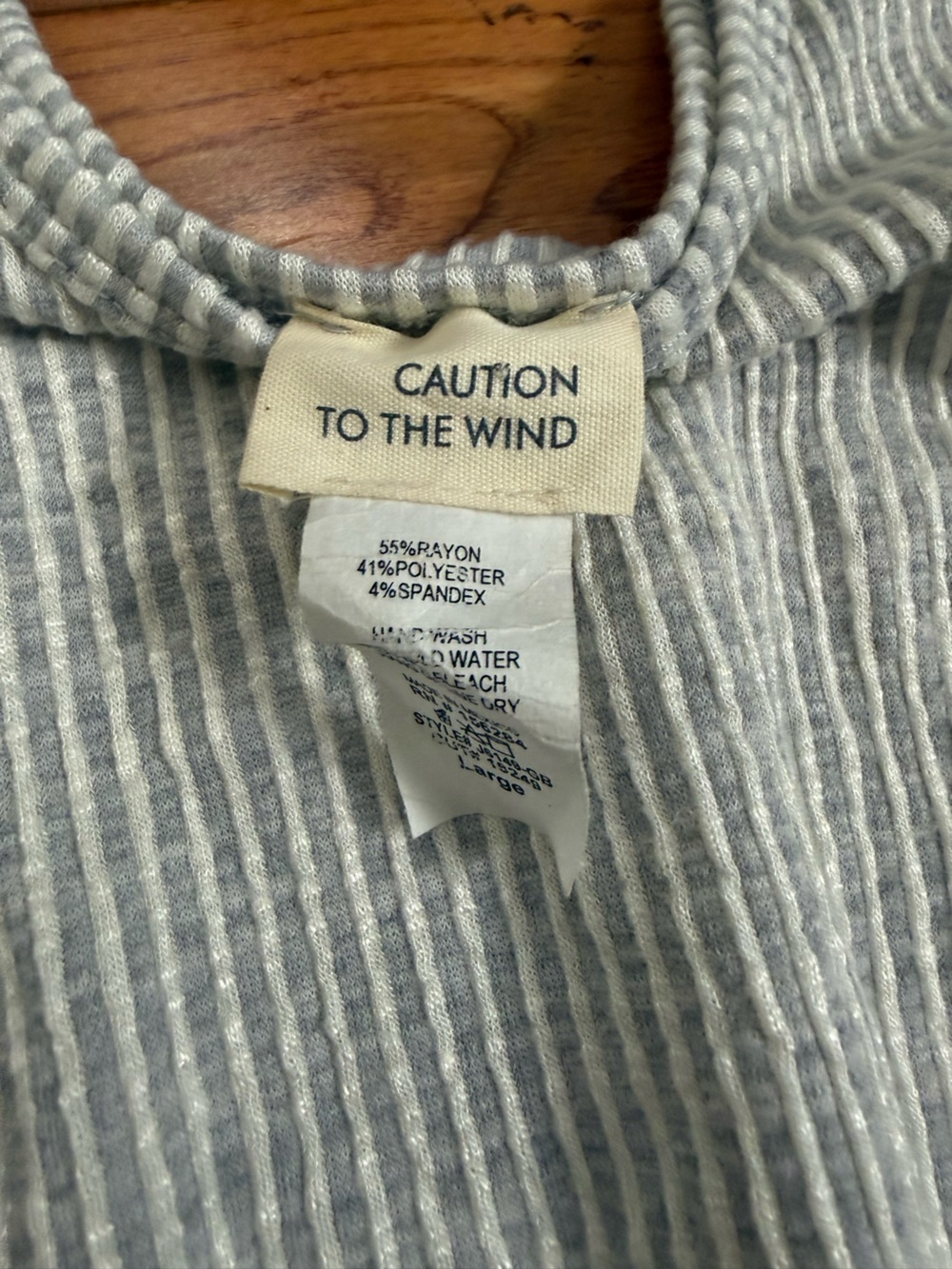 Caution to the Wind Grey/White Striped Lightweight Sleeveless Jumpsuit - Picture 3 of 6